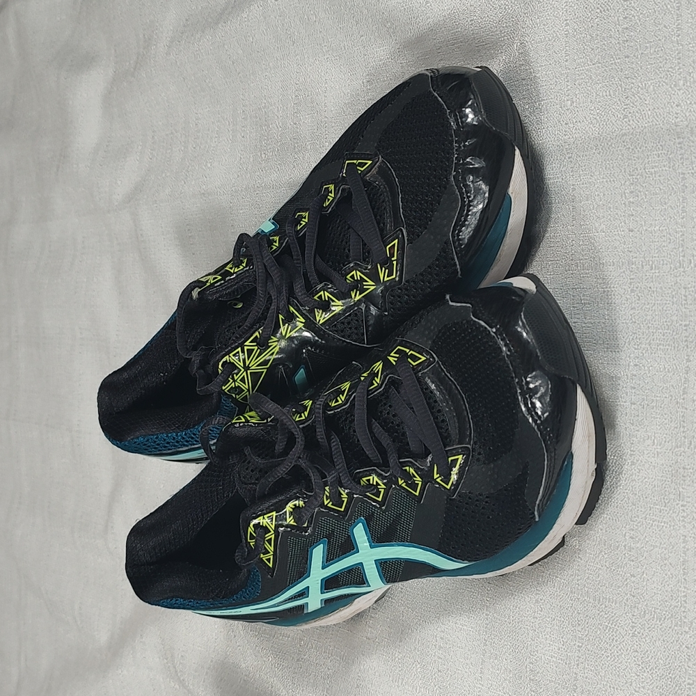 Asics Black and Teal Tennis Shoe Sneakers GT-2000 Athletic Lace Up Shoes Size 9